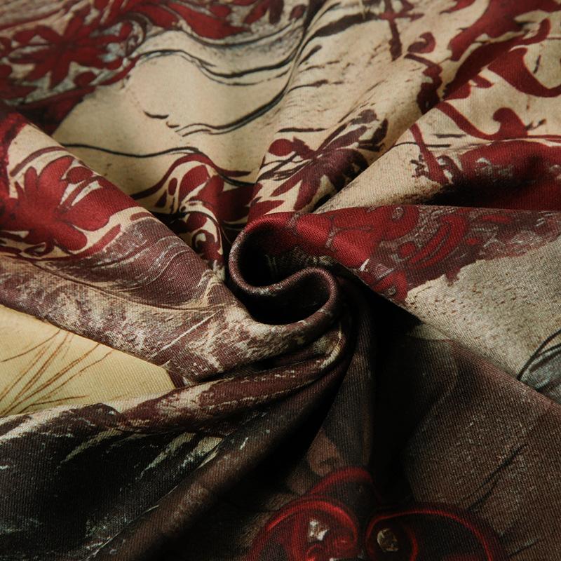 Растительный ретро сетчатый пэчворк одно плечо короткий топ сексуальный контрастный цвет приталенный крой длинный рукав рубашка для пикантных девушек футболки женские