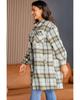 Azura Exchange Multicolor Plus Size Plaid Pocketed Side Slit Shacket
