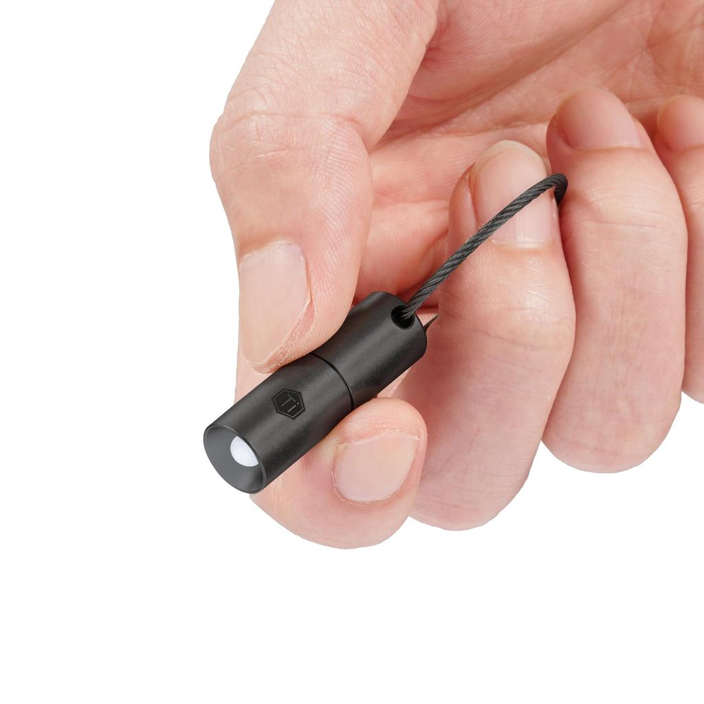 KeyUnity KF00BK Mini Light Keychain Small Flashlight Keychain Light Ultra Small LED Waterproof Titanium Alloy Ultra Light Compatible with 3 Button