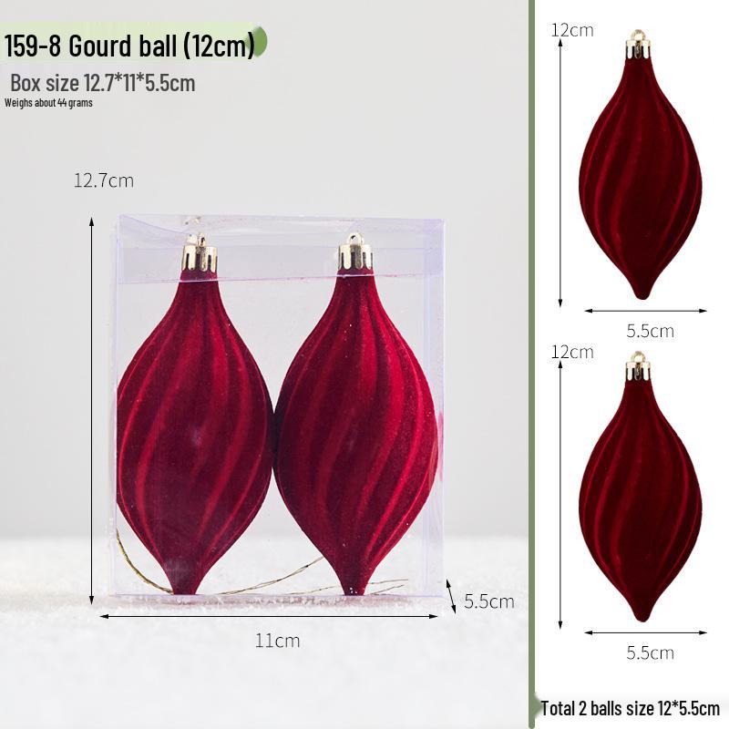 Hand-Painted Wine Red Christmas Ornament - Flocked Hanging Ball for Trees, Hotels, Malls, and Window Displays