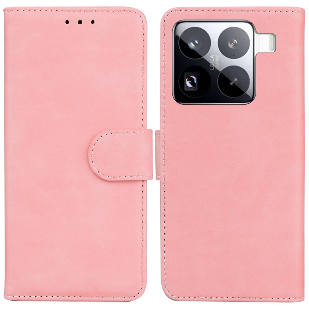 Чехол-кошелек из натуральной кожи однотонный для Xiaomi 15 Pro