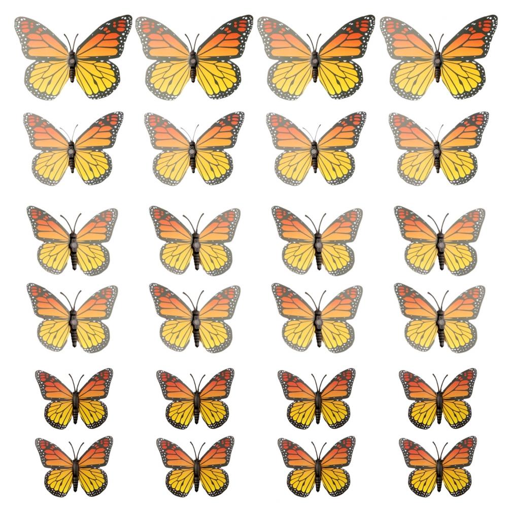 Breathtaking Decorative Butterflies In Orange Pack of 24 for All Events