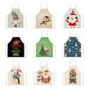 Merry Christmas Kitchen Cooking Baking Apron 66x47cm Sleeveless Santa Claus Cotton Linen Women Men Home Delantal Cocina