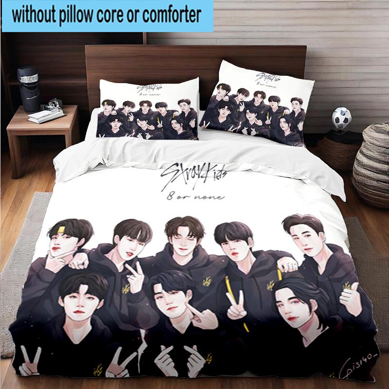 3PCS K-pop Group Stray 3pcs Bedding,Including 3PCS Duvet Cover And 2pcs Pillowcases Perfect for Christmas,Ideal for Bedroom, Dormitory