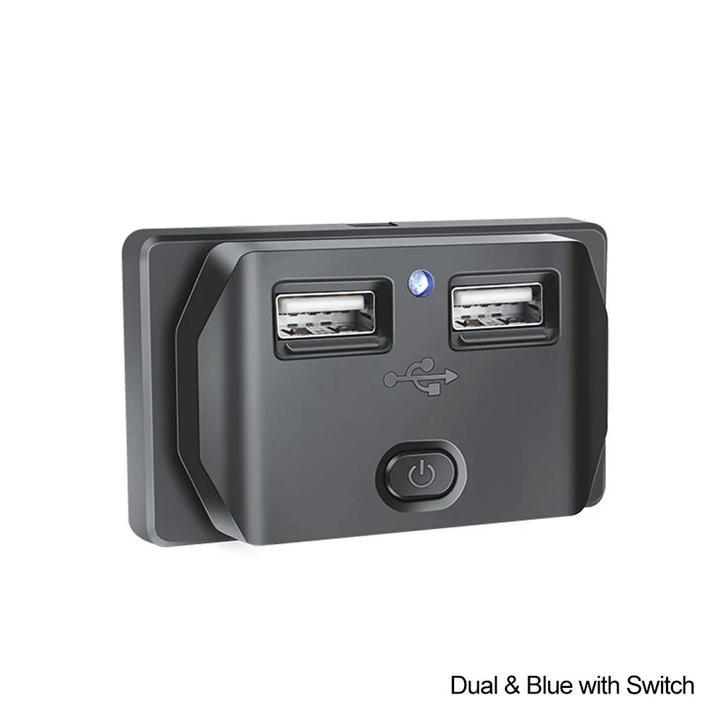 Автомобильное зарядное устройство QC 3.0 USB PD Type C, быстрое зарядное устройство 12 В-24 В с переключателем, светодиодная розетка, быстрая зарядка для мотоцикла, автофургона, Boa