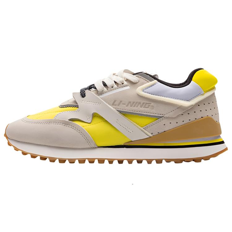 Li Ning 001 Original Aspiration Дышащие и легкие Низкие повседневные кроссовки Мужские Серый Желтый AGCP313-3
