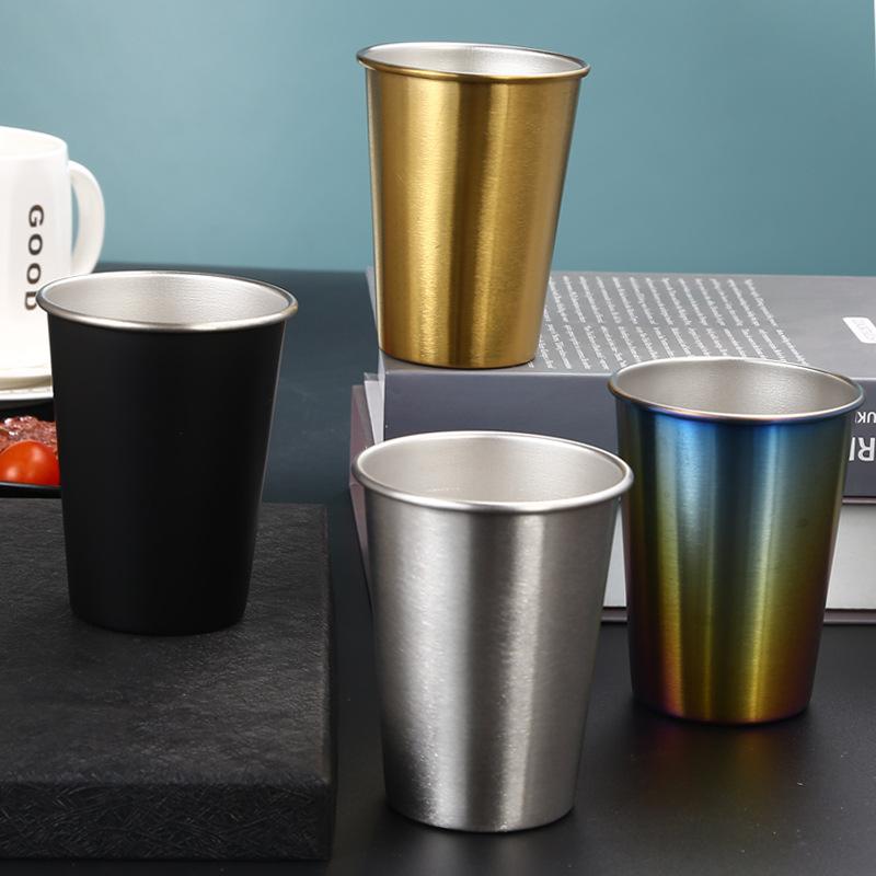230/350/500 мл нержавеющая сталь пивные кружки бытовые офисные металлические стаканы для воды напитки кофе чай молочные кружки кухонная посуда