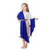 Kids Greek Mythology Costume Roman Toga Dress Halloween Party Performance Cosplay Outfit Blue Red Green Brown