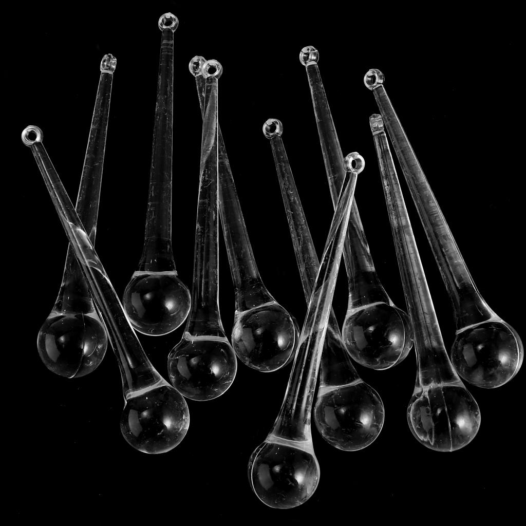 10Pcs Crystal Raindrop Pendant Hanging Icicles Decoration