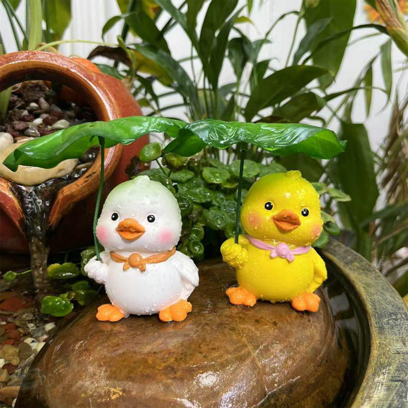 Уличные статуи уток Утка Садовое украшение Для улицы Всепогодный Милые поделки Фигурка Для цветочного горшка Двор Балкон Газон Патио