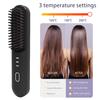 Беспроводная щетка-выпрямитель для волос 3 температуры Быстрый нагрев Перезаряжаемая от USB Дорожная портативная горячая щетка Электрическая пушистая укладка вьющихся волос Распутывание волос