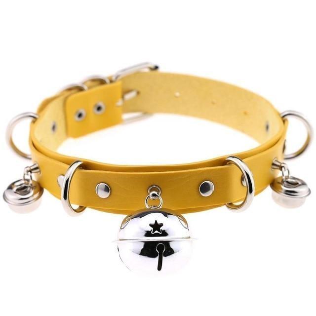 Pleather Cat Bell Collar Kitten Play Leather Collars & Leashes