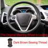 Hand Sewing Car Steering Wheel Cover For Ford Fiesta 2008-2016 2017 Ecosport 2014- 2015 2016 2017 Braid on the Steering wheel