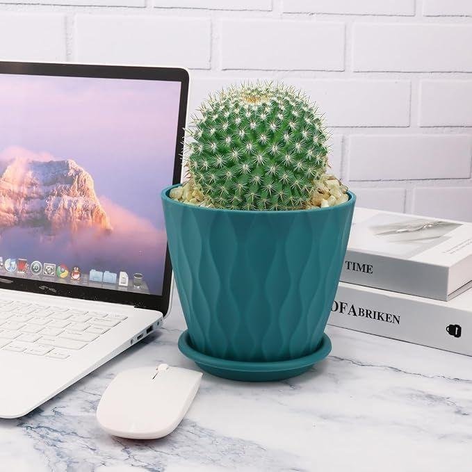 6,3-дюймовые цветочные горшки для украшения дома, горшки для комнатных растений, садовые горшки для растений, пластиковые цветочные горшки для садовых растений