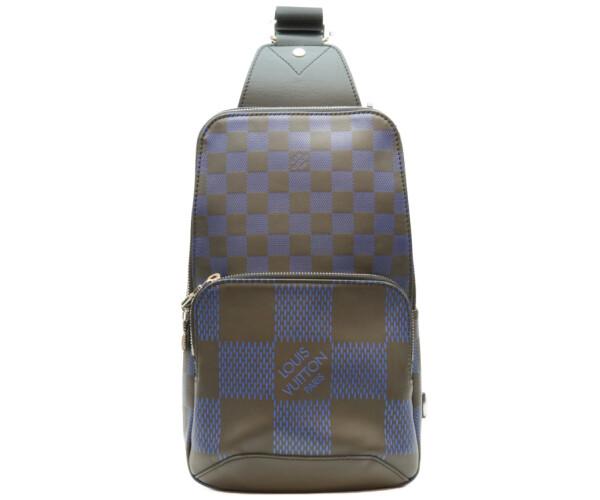 LOUIS VUITTON 2021 model N50024 Damier Infini 3D Auware News Link Back body bag Black / blueUsed