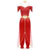 Women's Princess Costume Set Sequins Jumpsuit Long Wide Trousers Carnival Cosplay Party Dance Fancy Dress Outfit
