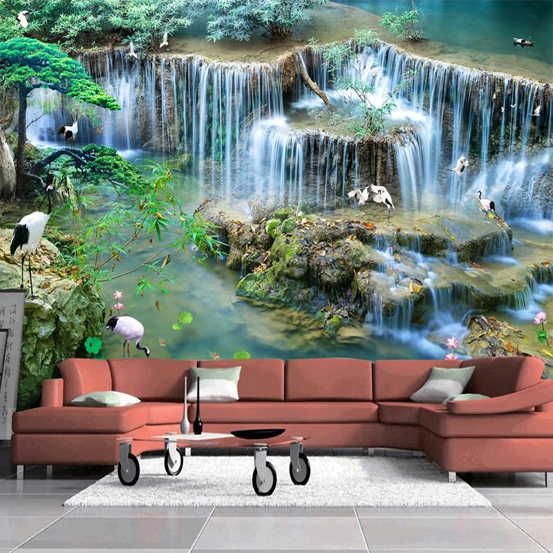 3D обои Водопад Пейзаж Фреска Гостиная Кабинет Ресторан Настенная роспись