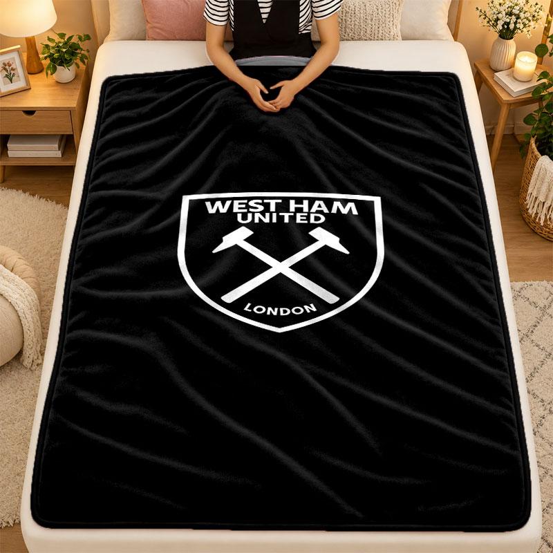 Flannel BlanketWest Ham Warm Soft Throw Blanket for Indoor Sofa Bed Living Room Use