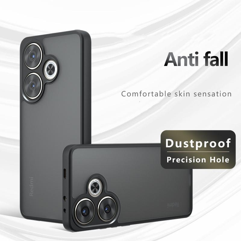 For Poco F6 Case Cover Xiaomi Poco F6 Capa New Shockproof Phone Back Bumper Matte Frosted Black Transparent Fundas Poco F6 F 6