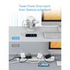 Tessan Башня с несколькими розетками и 3/4 USB-портами, удлинительный кабель 2 м, вертикальная вилка, электрическая розетка, защита от перенапряжения для дома