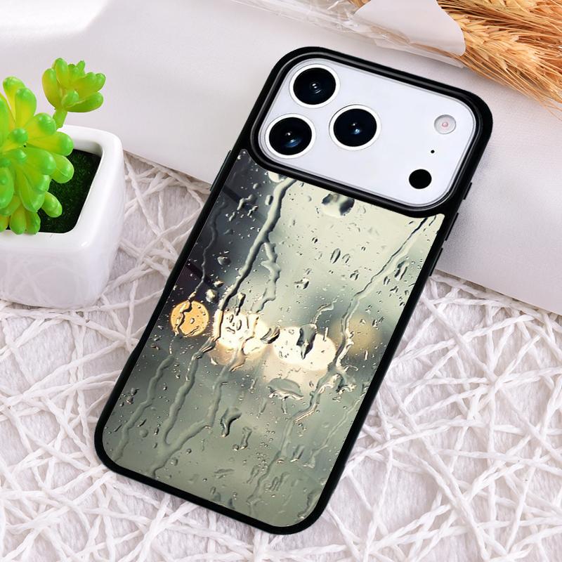 Капли Дождя на Окне Ударопрочный Чехол для Телефона для iPhone 17 Air 16e 15 11 12 14 13 Pro Max Чехол Coque