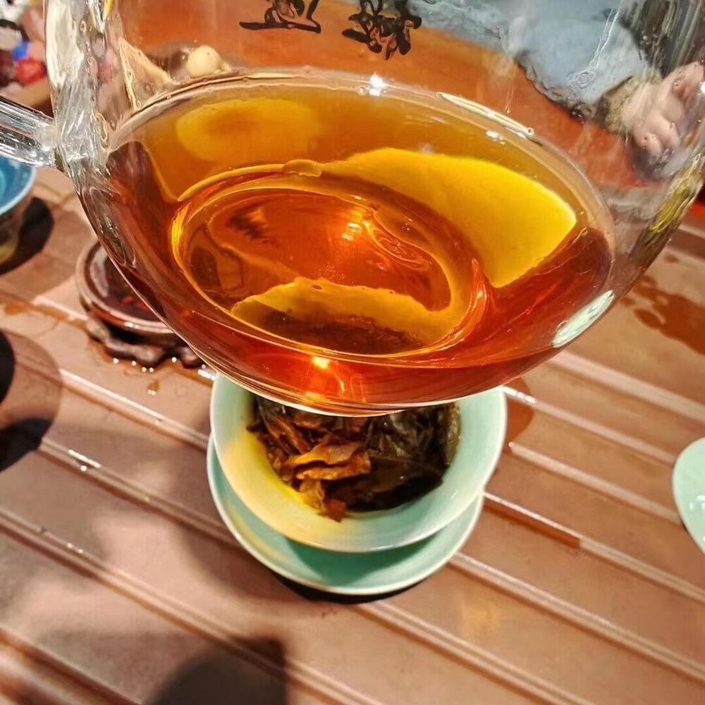 357 г сырой чайный пирог из выдержанного пуэра в провинции Юньнань, сырой чайный торт из пуэра Сонгпинхао, чай из старого пуэра