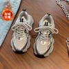 Серебристые женские новые осенние универсальные повседневные спортивные туфли на платформе из бархата