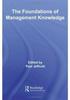 Книга The Foundations of Management Knowledge