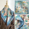 Rare Treasures Park Premium Wool and Silk Scarf for Women - 70cm Square Towel, Elegant and Warm Decorative Shawl