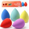 BEAKEY Makeup Sponge Set 5 Pack Micro Porous Low Absorption Soft Latex Free Foundation Beauty Sponges & Blenders for Powder Cream