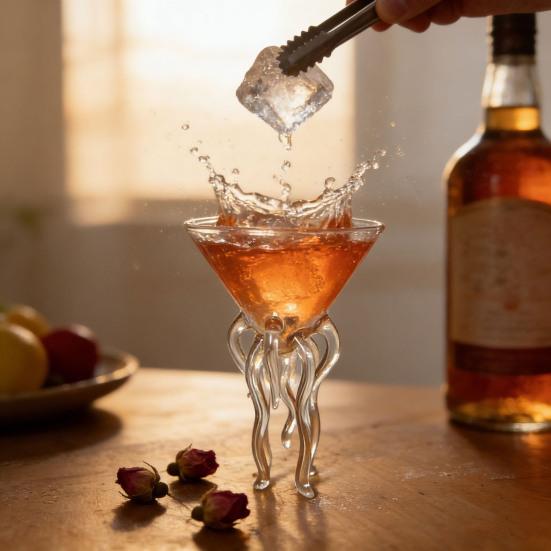 Octopus Shaped Cocktail Glass Stemmed Goblet for Wine Juice