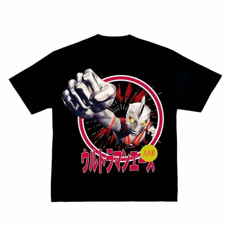 Ace UltraUnisex Sun Unisex Monster Retro Street Art Pure Cotton Digital Direct Injection Unisex and Women Short Sleeve TShirt Streetwear