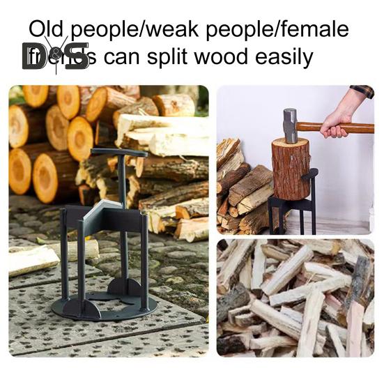 Металлический дровокол, прочный, из высокоуглеродистой стали, ручной дровокол, клин для растопки, для кемпинга, приготовления пищи, портативный инструмент для колки дров