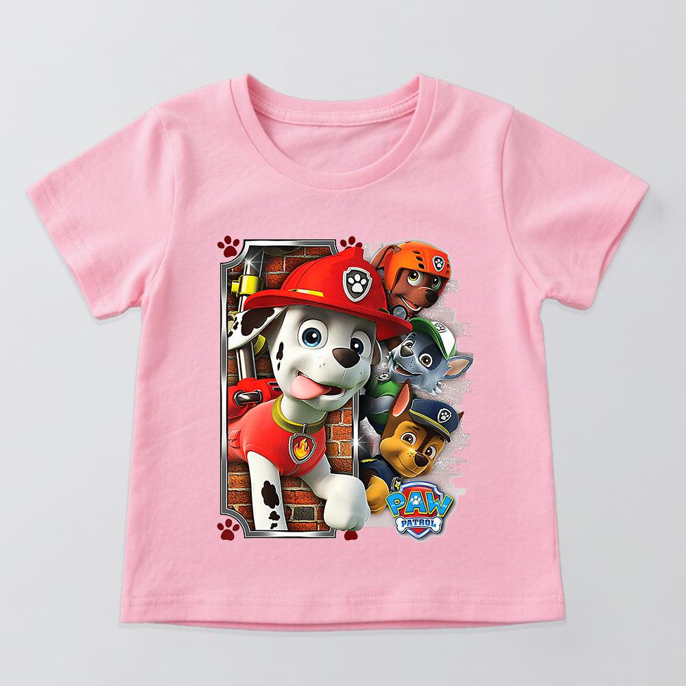 Kids Paw Patrol Cartoon Graphic T Shirt Cotton Casual Short Sleeve Tee Boys Girls Summer Toddler Clothing