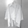 Long Sleeve Irregular Women Shirt Spring Autumn Turn Down Collar Simple White Blouse Fashion Tops Loose Clothes Blusas 29947