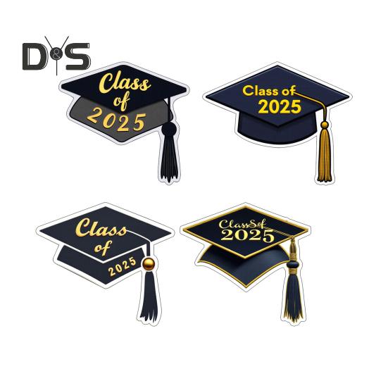 10/30/50 шт./упаковка выпускной сезон 2025 года наклейки с прочной клейкой основой мелованная бумага школьные наклейки для выпускников