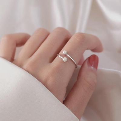 Кольцо из жемчуга 925 пробы - Японский минималистичный дизайн, Роскошное украшение на указательный палец для женщин