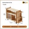 Solid Wood Retro Trolley: Movable Side Table & Snack Cart
