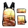 Trendy In the Land of Leadale 3D Print 3pcs/Set pupil School Bags Laptop Daypack Backpack Inclined shoulder bag Pencil Case