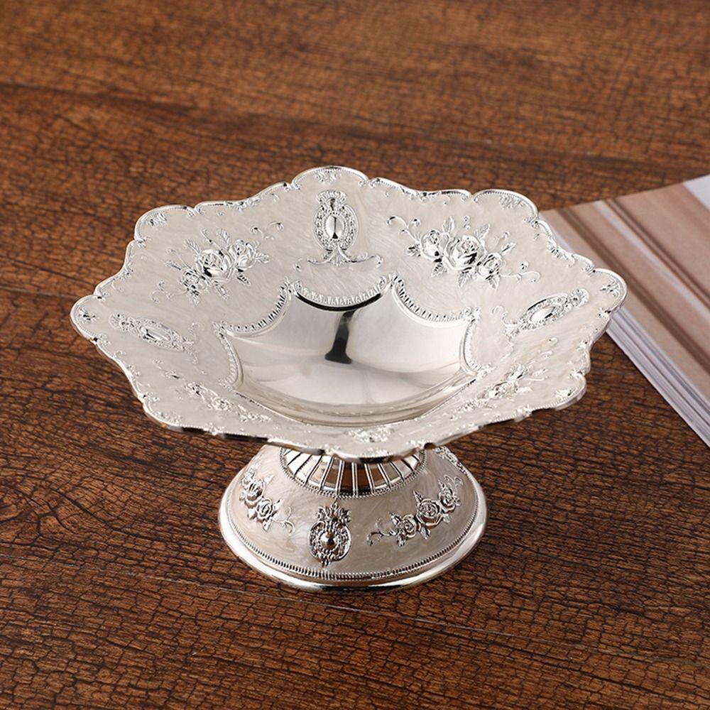 High-end Table Snacks Tray Handmade Zinc Zinc Alloy Retro Dish Fashionable European Fruit Plate Table