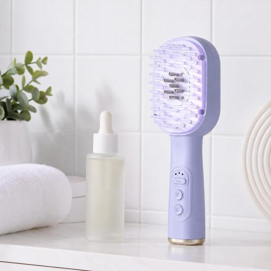 Nostalgie Red Light Scalp Massager, Electric Hair Growth Comb with Essence Dispenser, 3 Mode USB Rechargeable Vibration Brush for Care