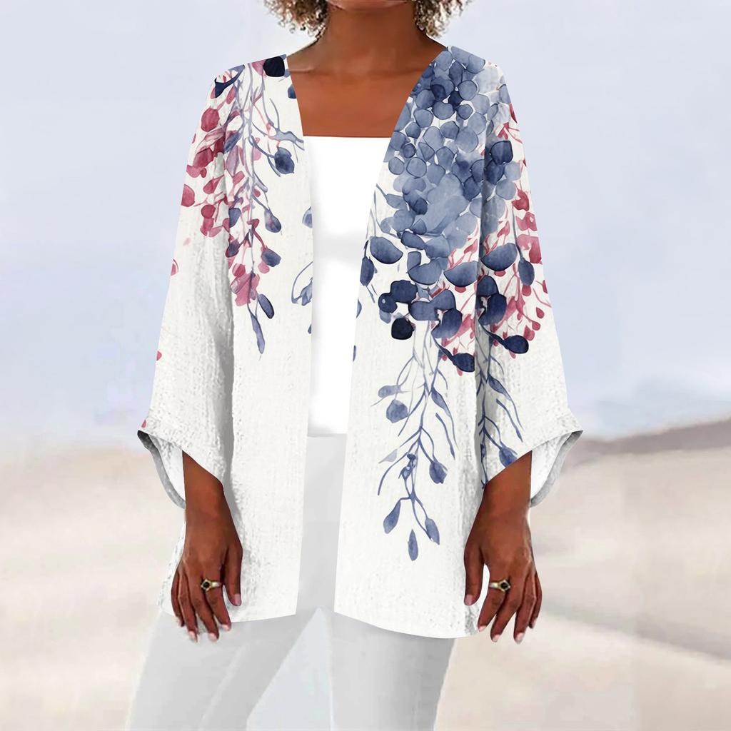 Женская повседневная модная легкая куртка средней длины с принтом, кардиган