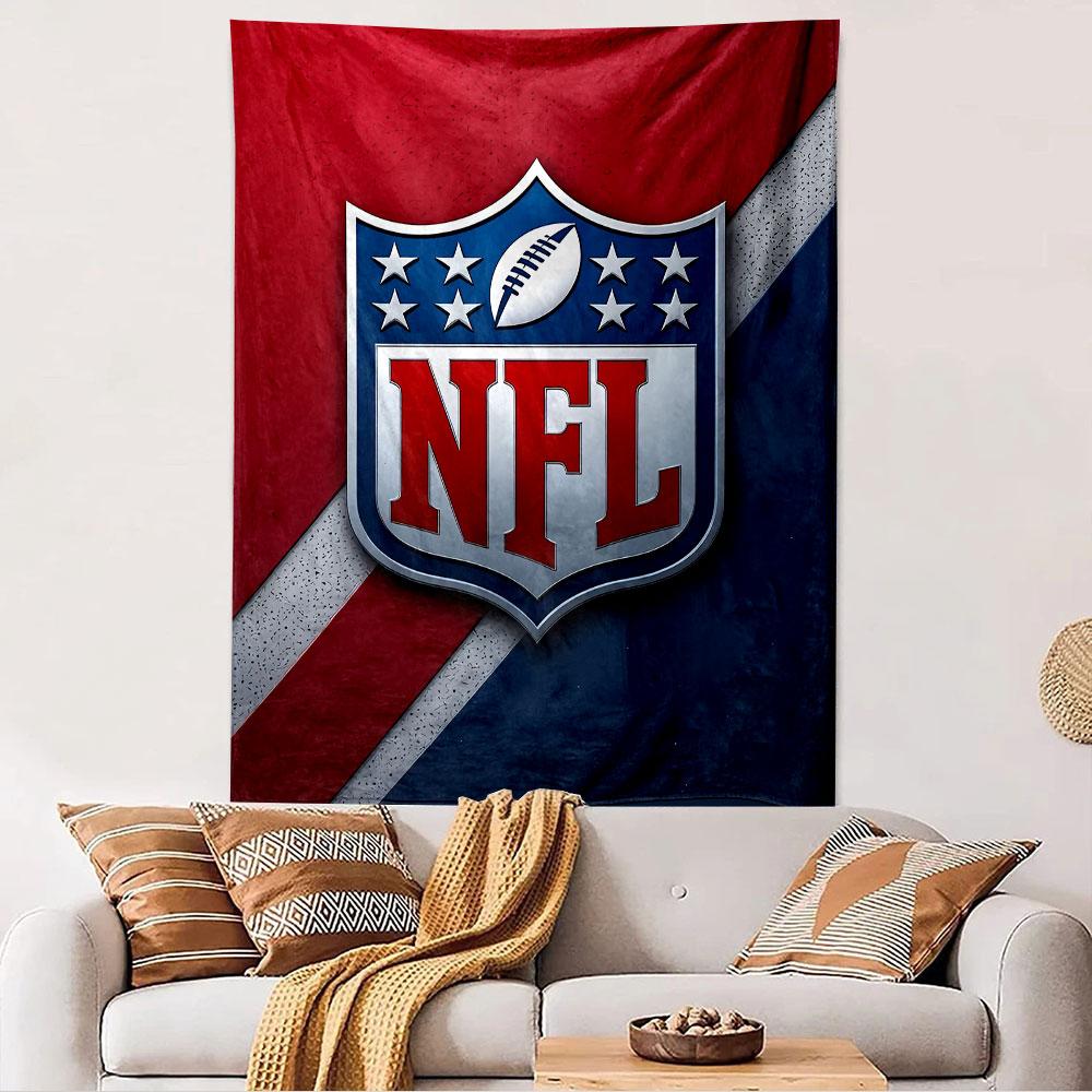 Настенный гобелен с логотипом NFL, Арт с символикой Футбольной лиги, Декор для спальни, гостиной, общежития