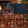 Farmhouse Style Holiday Accents Magic Animal Advent Calendar 24-Day Highland Cow/Cat/Sheep/Red Bird Acrylic Ornament Set Collectible Figures 2D Flat