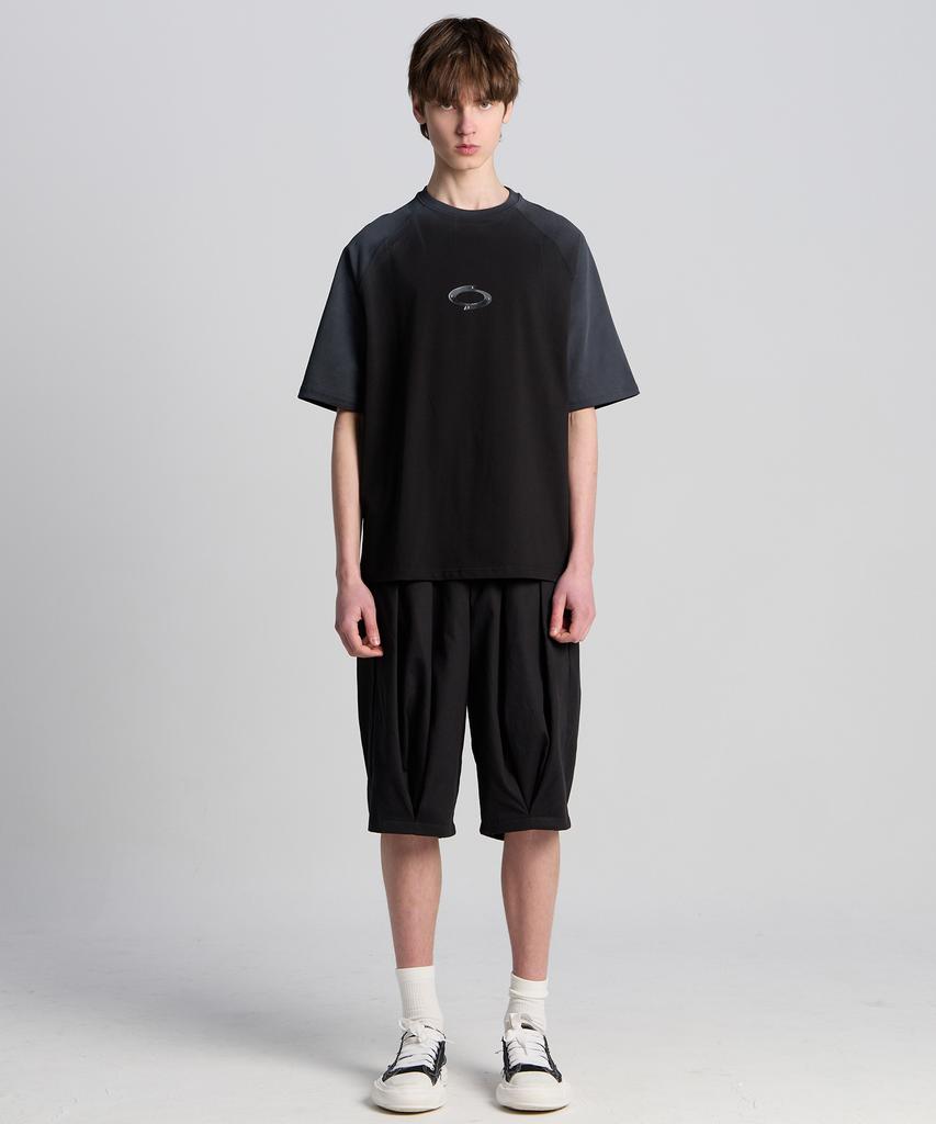 TENER Shoulder Painting Logo Short Sleeve Tee Black