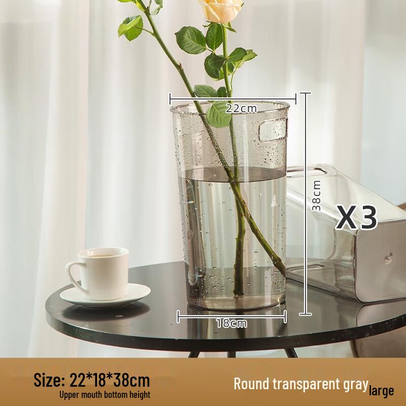 Acrylic Portable Round Flower Conditioning Vases - 3 Pack
