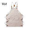 Polyester Cotton Apron Waterproof Kitchen with Pockets, Chef Cooking for Men Women, Easy Clean Cross Back Work Barista, Gardening, Painting