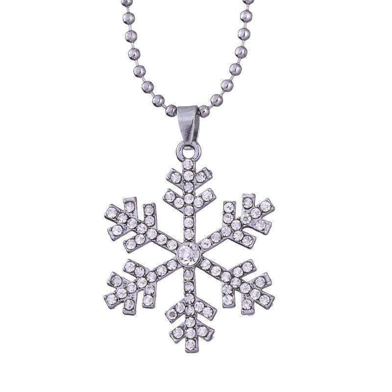 Детское ожерелье с подвеской в виде снежинки из кристаллов - украшения на Рождество и день рождения в стиле «Холодное сердце»
