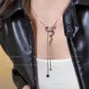 Silver Pull-Out Snake Necklace - Autumn/Winter 2025 Light Luxury Sweater Chain for Women