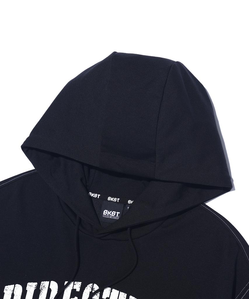 BUNKERBUSTER Contrast Stitch Lettering Hoodie Short Sleeve T-Shirt Mq7Tu424_Black